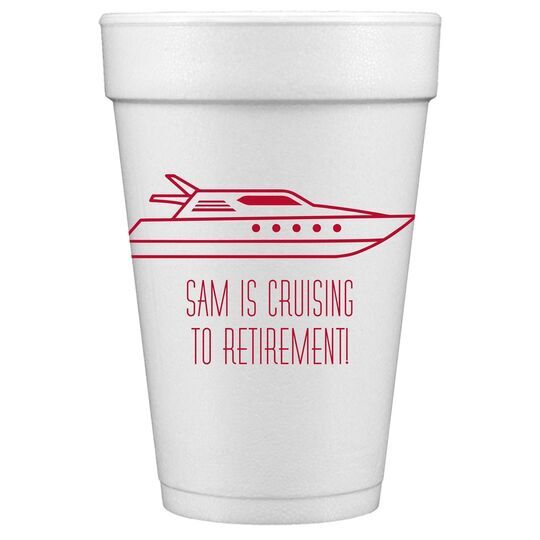 Outlined Yacht Styrofoam Cups